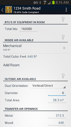 Combustion Air Calculator