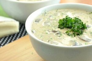 Creamy Mushroom Brie White Bean Soup
