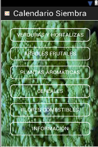 Calendario de siembra. Huerto