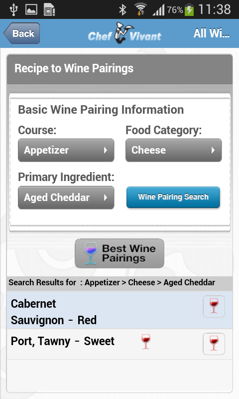 Chef Vivant MySommelier Pro Screen 3