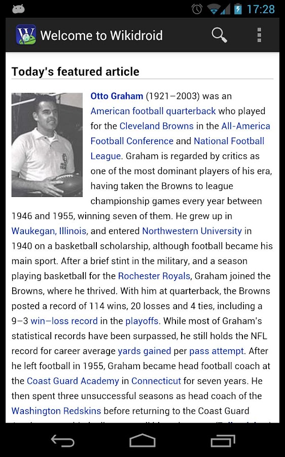 Wikidroid (Wikipedia Browser) - screenshot