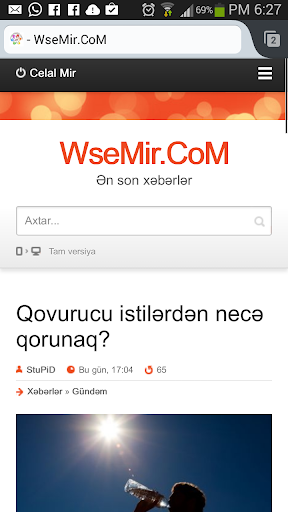 wsemir xeberleri mobil xeber