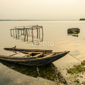 The Abandoned Boat by Tamal Das - Landscapes Waterscapes