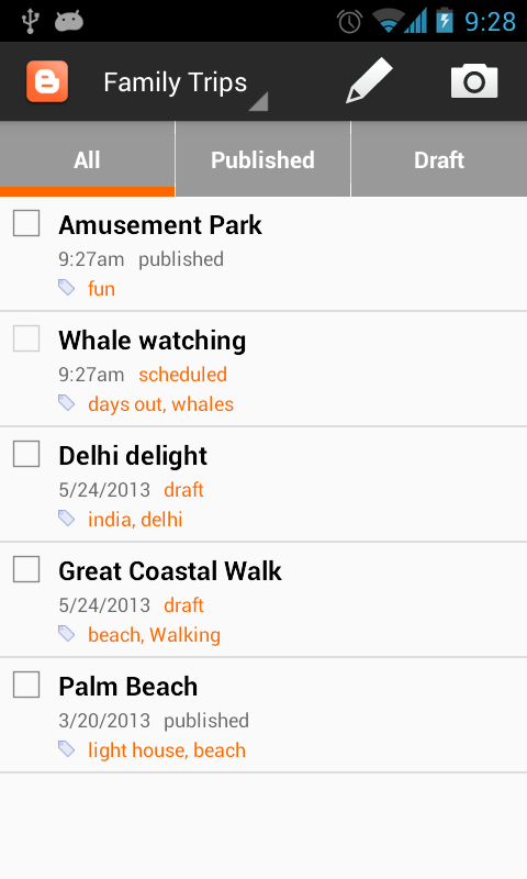 Blogger - screenshot