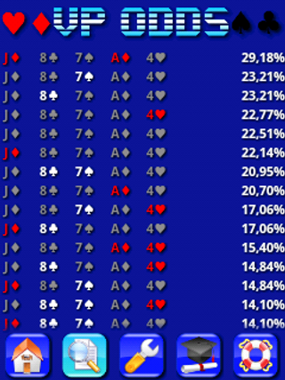 Vp Odds - Videopoker Odds Screen 3