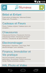 Android application Numéros screenshot