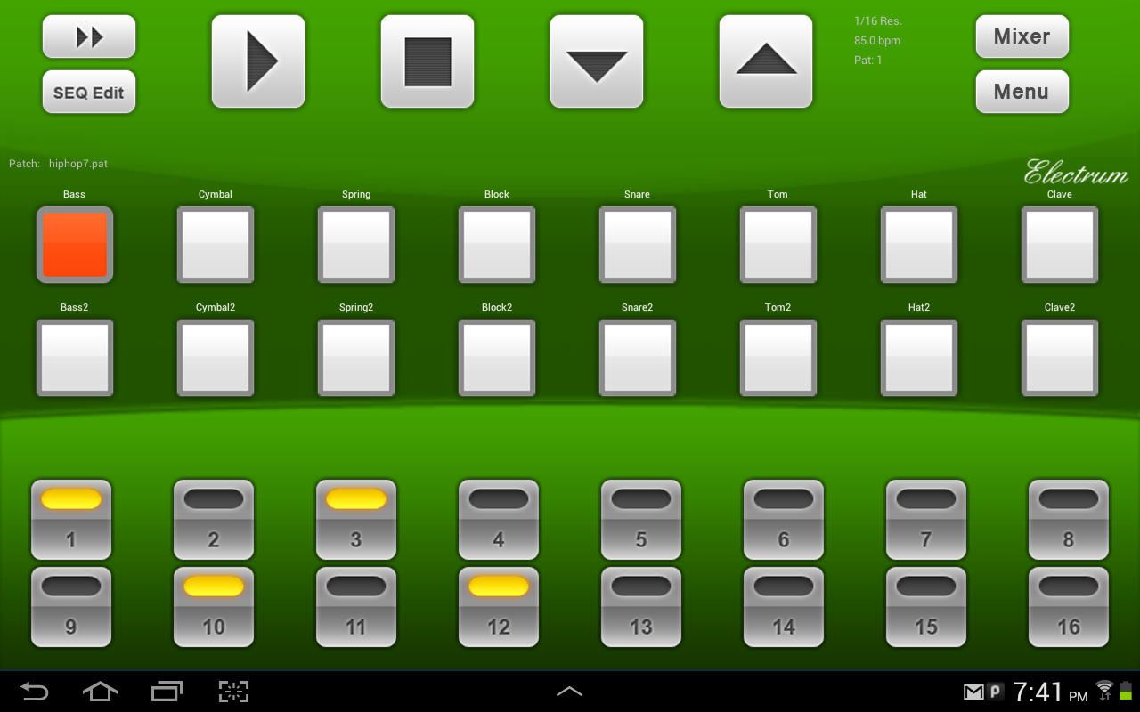 Electrum Drum Machine/Sampler - screenshot