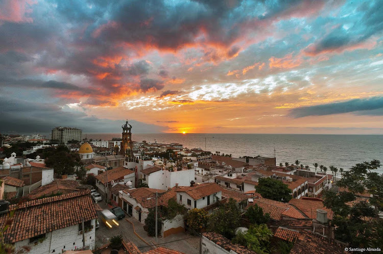 A dramatic sunset in Puerto Vallarta, Mexico.