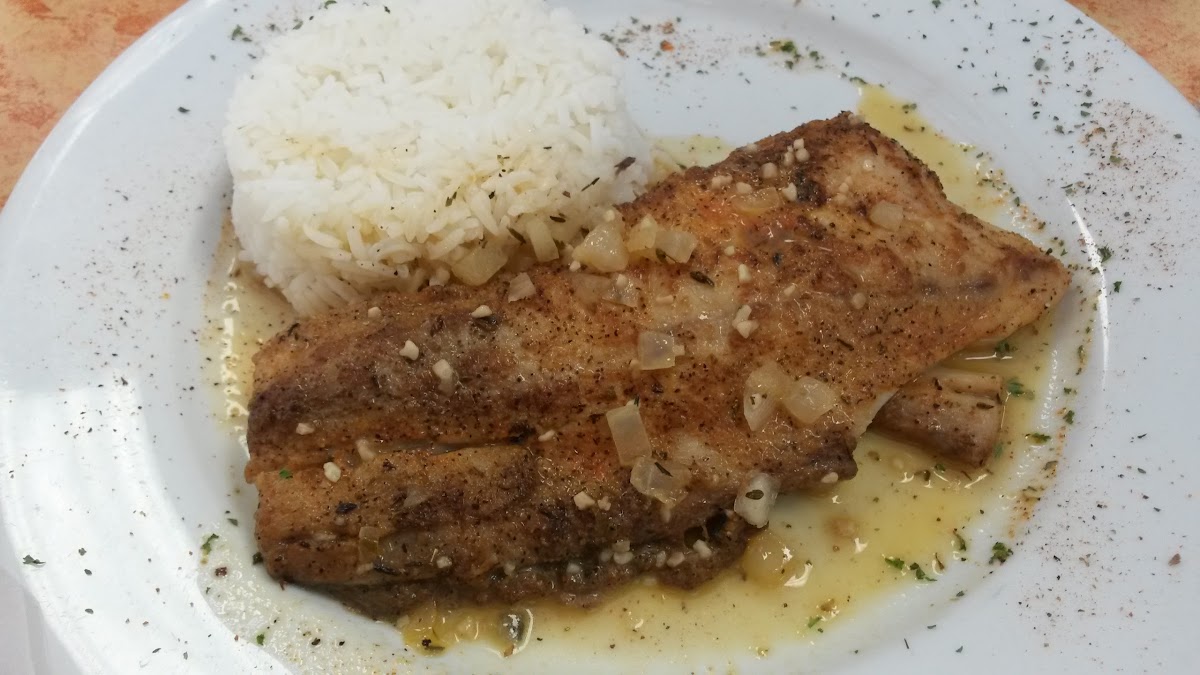 GF red fish with rice