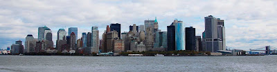 The skyline of lower Manhattan.