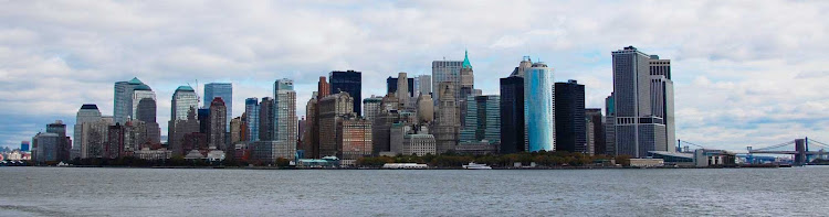 The skyline of lower Manhattan.