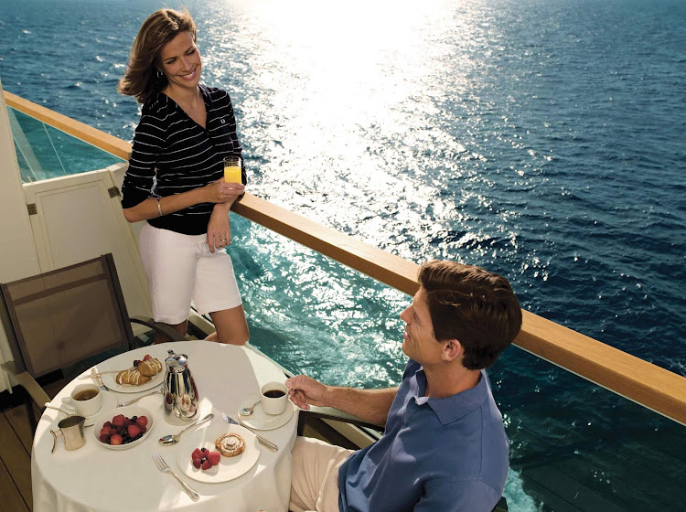 Take advantage of al fresco dining aboard a Seabourn ship, day or night.