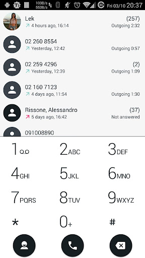 Dialer theme Droid L BWhite