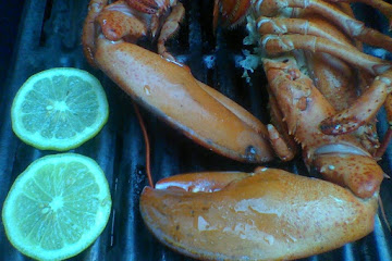 Warm Grilled Lobster Salad with lemon thyme butter