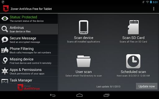 Zoner AntiVirus Free - Tablet