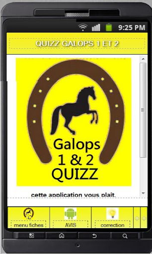 quizz galop 1 et 2