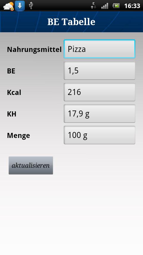 BE Tabelle Screen 3