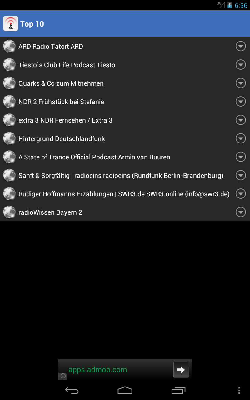 Android application Podcast HD screenshort