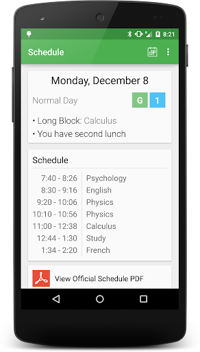 Nashoba Schedule