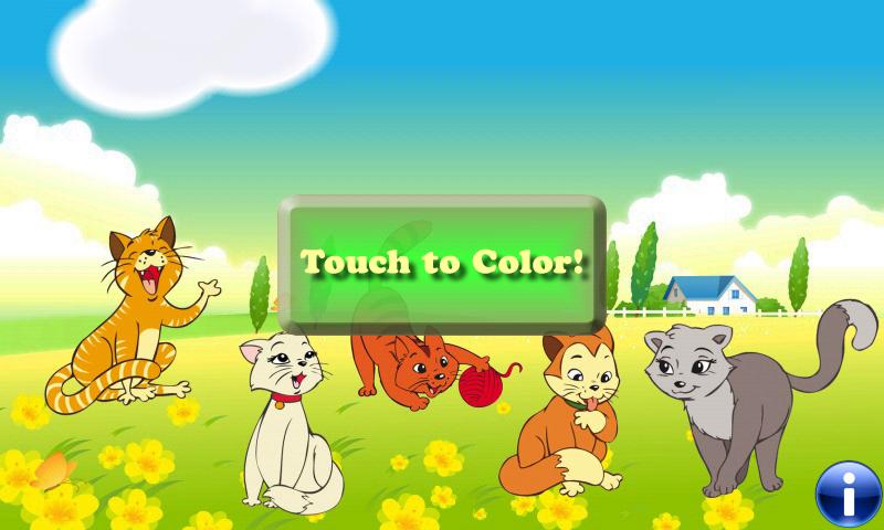 Coloring Book: Cats! Screen 1