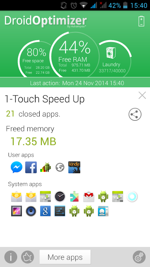    Droid Optimizer- screenshot  