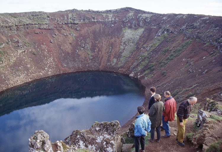 Kerið (Anglicized as Kerid) crater lake, Iceland.