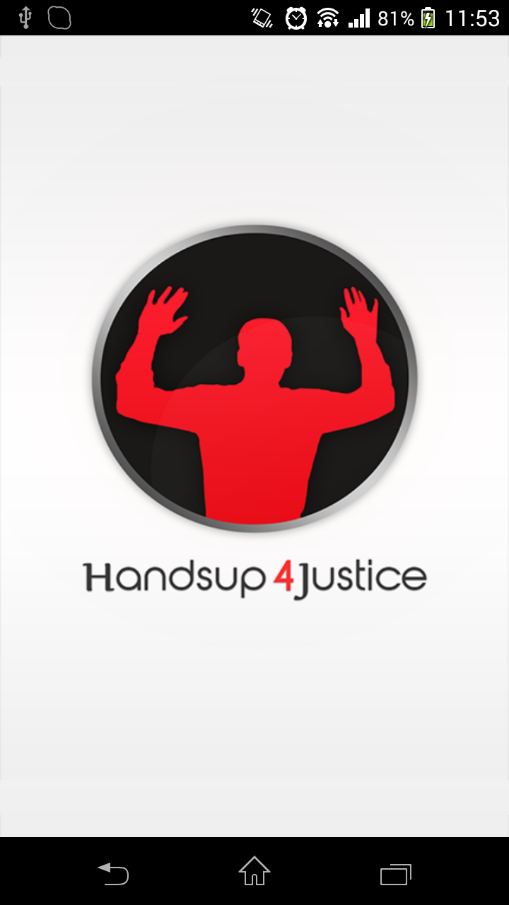 Android application Hands Up 4 Justice screenshort