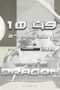 digi clock WHITE DRAGON