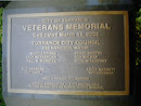 Veterans Memorial Dedication Plaque