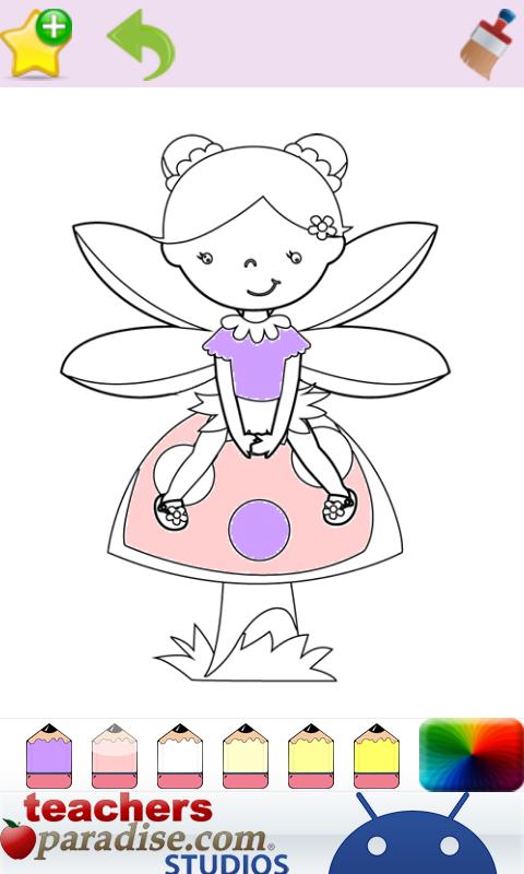 Girls Coloring Little Fairies Screen 2