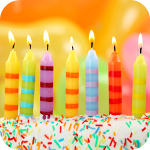 Birthday song,cake and candle logo