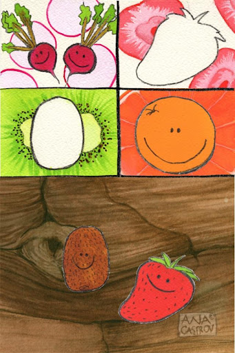 简单和容易的水果和蔬菜的儿童益智游戏