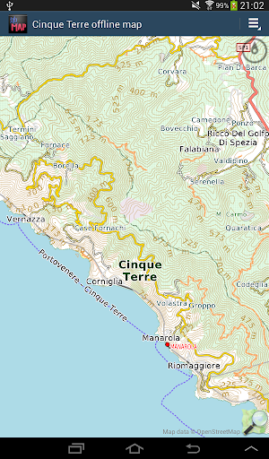 Cinque Terre offline map