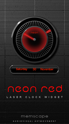 NEON RED Laser Clock Widget