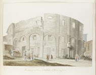 Buitenmuur van oude theater van Catanië