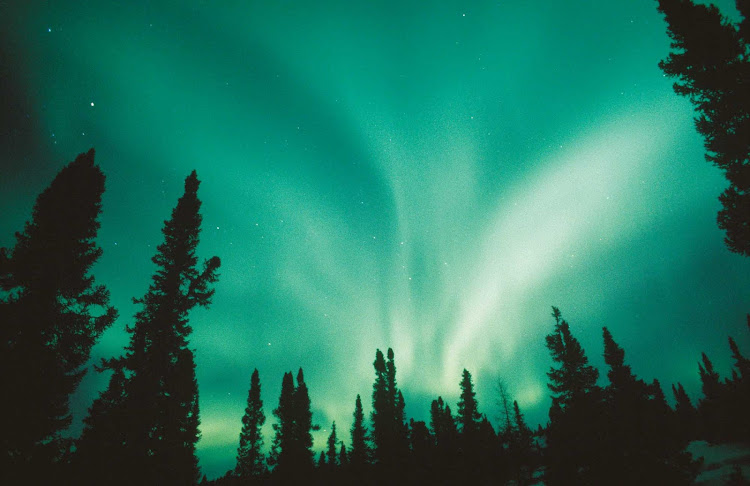 The Northern Lights dazzle during a night in Baie-James (James Baie), Quebec, Canada.