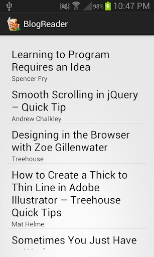 TreeHouse Blog Reader