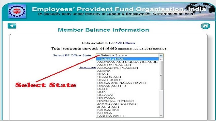 EPF Balance Online | PF Status Screen 1