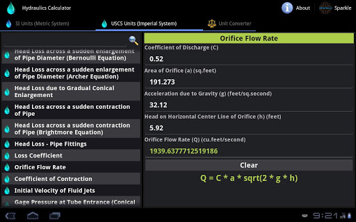 【免費書籍App】Hydraulics Calculator Tablet-APP點子