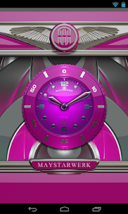 Clock Widget Pink Star - náhled