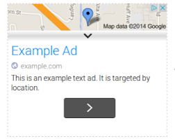 A location extension ad on the Google Display Network (closed)