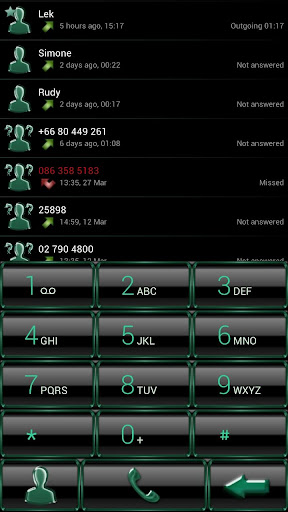 Dialer GlassMetalFrameBGreen