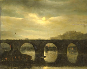 RIJKS: Antonie Waldorp: One of the Bridges over the Seine, Paris, in the Moonlight 1835