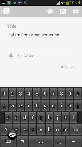 Keyboard Calendar Quick Add