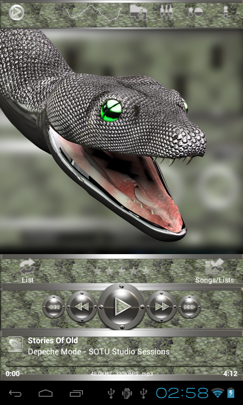 poweramp skin green snake Screen 2