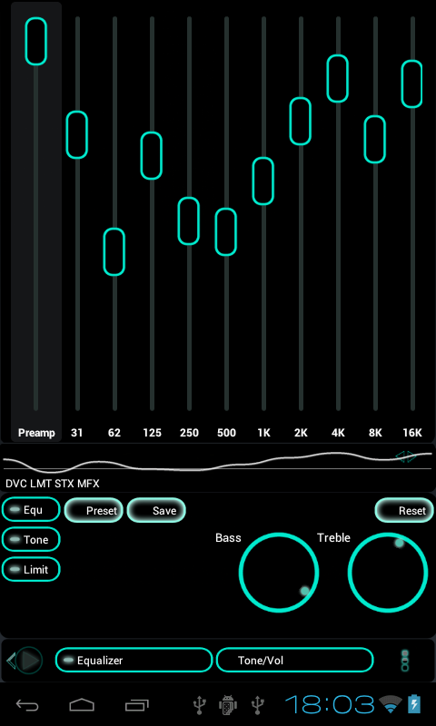Poweramp skin TRON TURQUOISE Screen 2