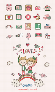 Free Download Cute couple Heart icon theme APK for PC