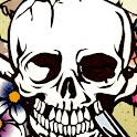a1-flowered SKULL logo