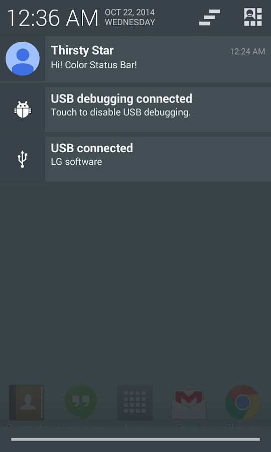   Color Status Bar: captura de tela 