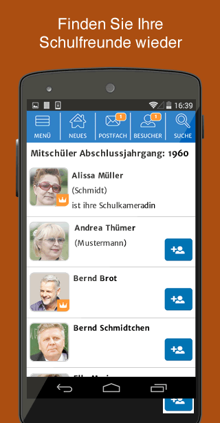 Android application StayFriends screenshort